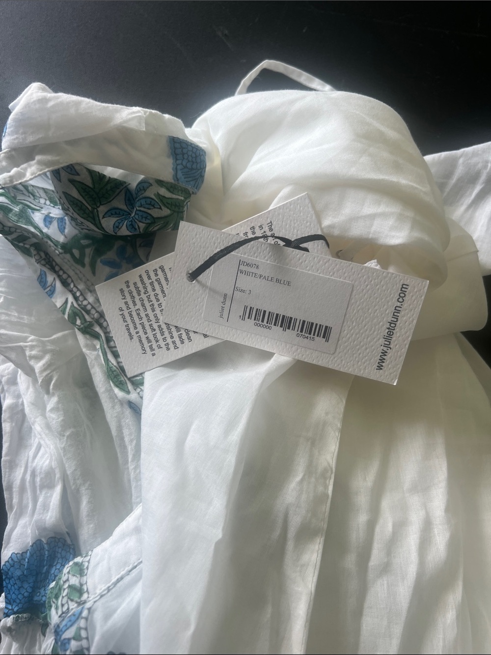 Tuckernuck Juliet Dunn Floral Boho Tunic Dress with Blue & Green Print Lined - Picture 12 of 12